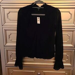 Ladies Express Long Sleeve Blouse - Black Size Small. Brand New with tags!